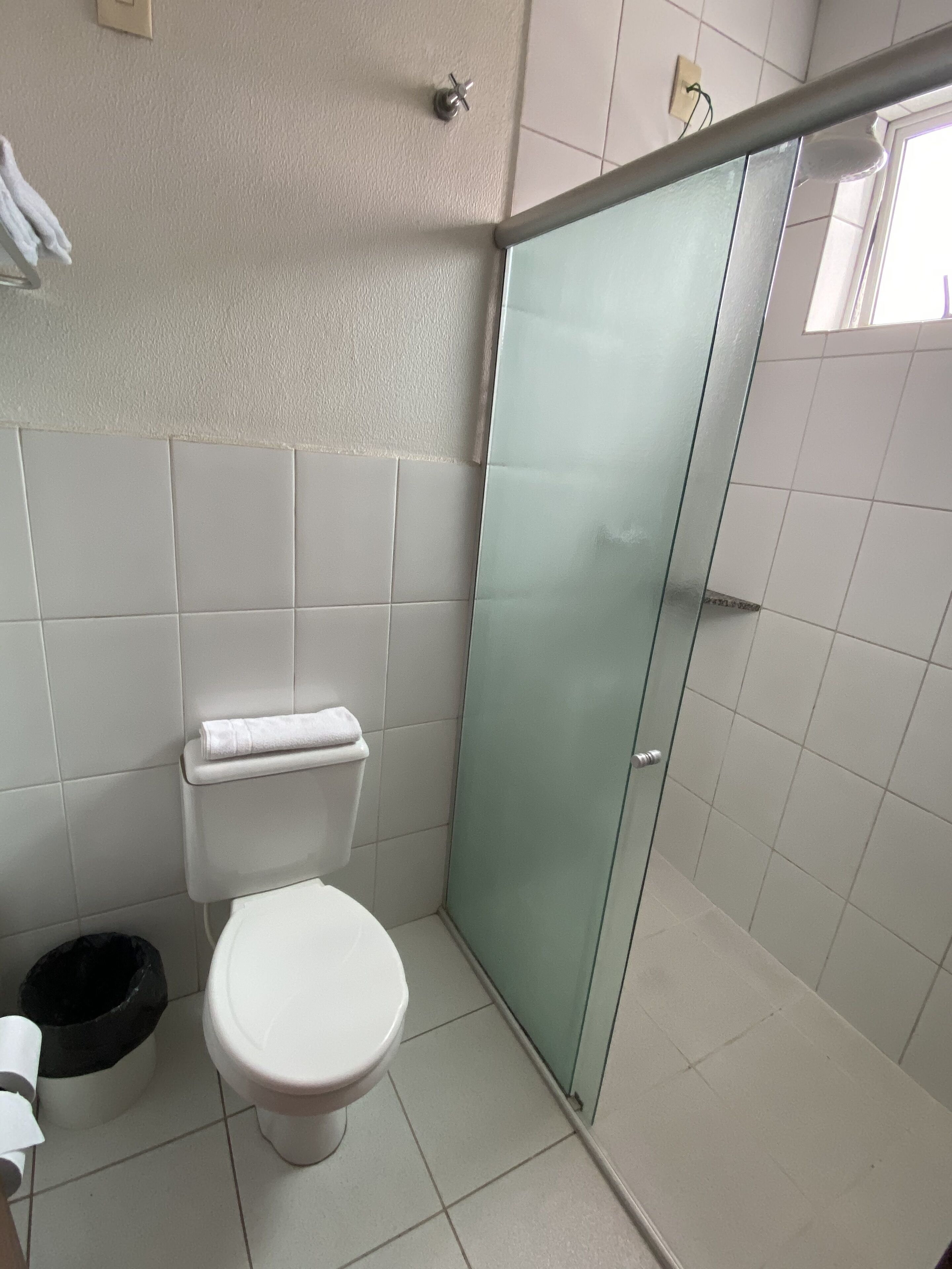 executive double room, 1 queen bed | bathroom | shower, towels