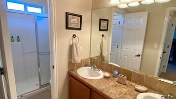 Hair dryer, towels