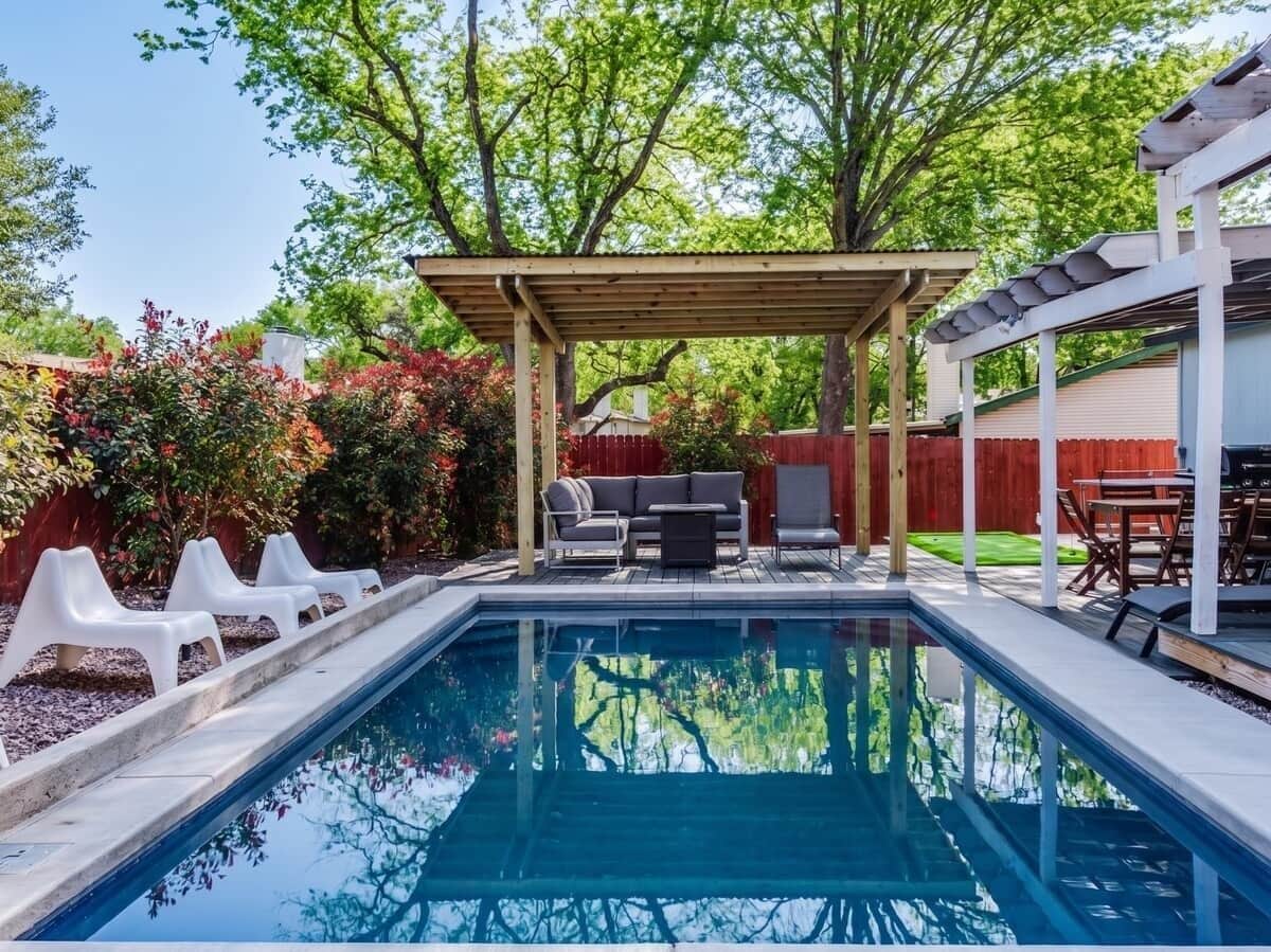 Piscine extérieure, piscine chauffée