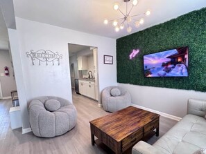 Smart TV, video games, foosball, table tennis