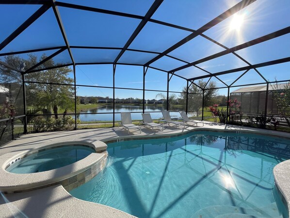 Outdoor pool, a heated pool