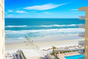 A beachfront hotel with a pool, beach access, and ocean views. - Side,Ocean View-No-drive beach-Sanibel #606 (Daytona Beach Shores)