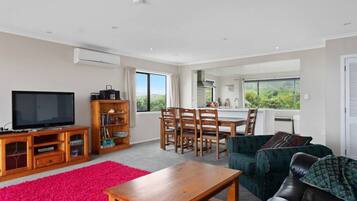 Televisie en een open haard