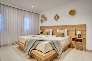 Apartamento Premier, 2 habitaciones, vistas al mar | 2 dormitorios, sábanas de algodón egipcio, ropa de cama de alta calidad