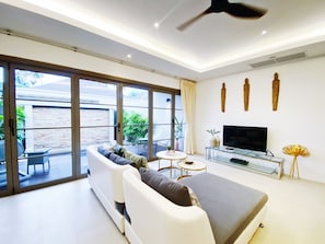 Villa, 1 Bedroom, Smoking, Private Pool | Living room | Books - Beautiful 1br Plunge Pool Villa Walk To Bangtao Beach (Choeng Thale)