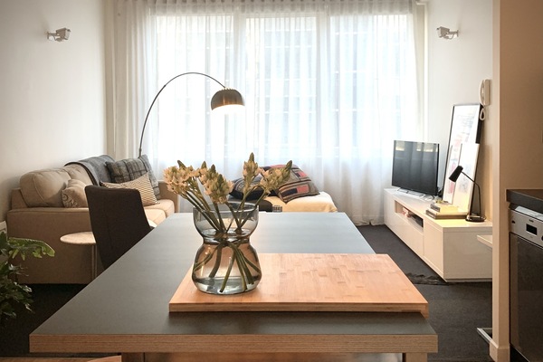 Large kitchen an dining area opens to a generous lounge.