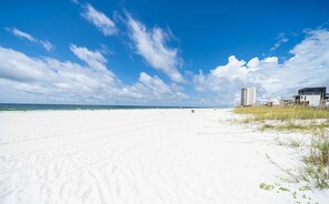 Beach nearby, sun loungers