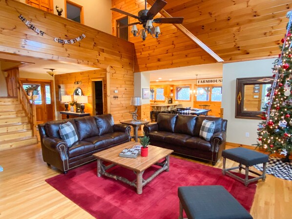 TV, fireplace, DVD player, table football