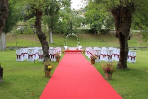 Outdoor banquet area