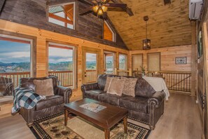 Smart TV, fireplace, DVD player