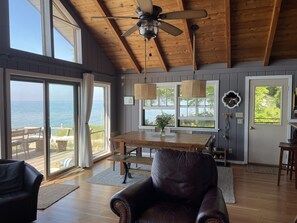 Interior -  Lake MI Private Beach; fireplace, Sunsets. Close to Fishtown & Sleeping Bear (Lake Leelanau)