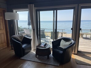 Interior -  Lake MI Private Beach; fireplace, Sunsets. Close to Fishtown & Sleeping Bear (Lake Leelanau)