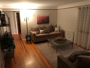 Älytelevisio, takka, kirjoja, stereot