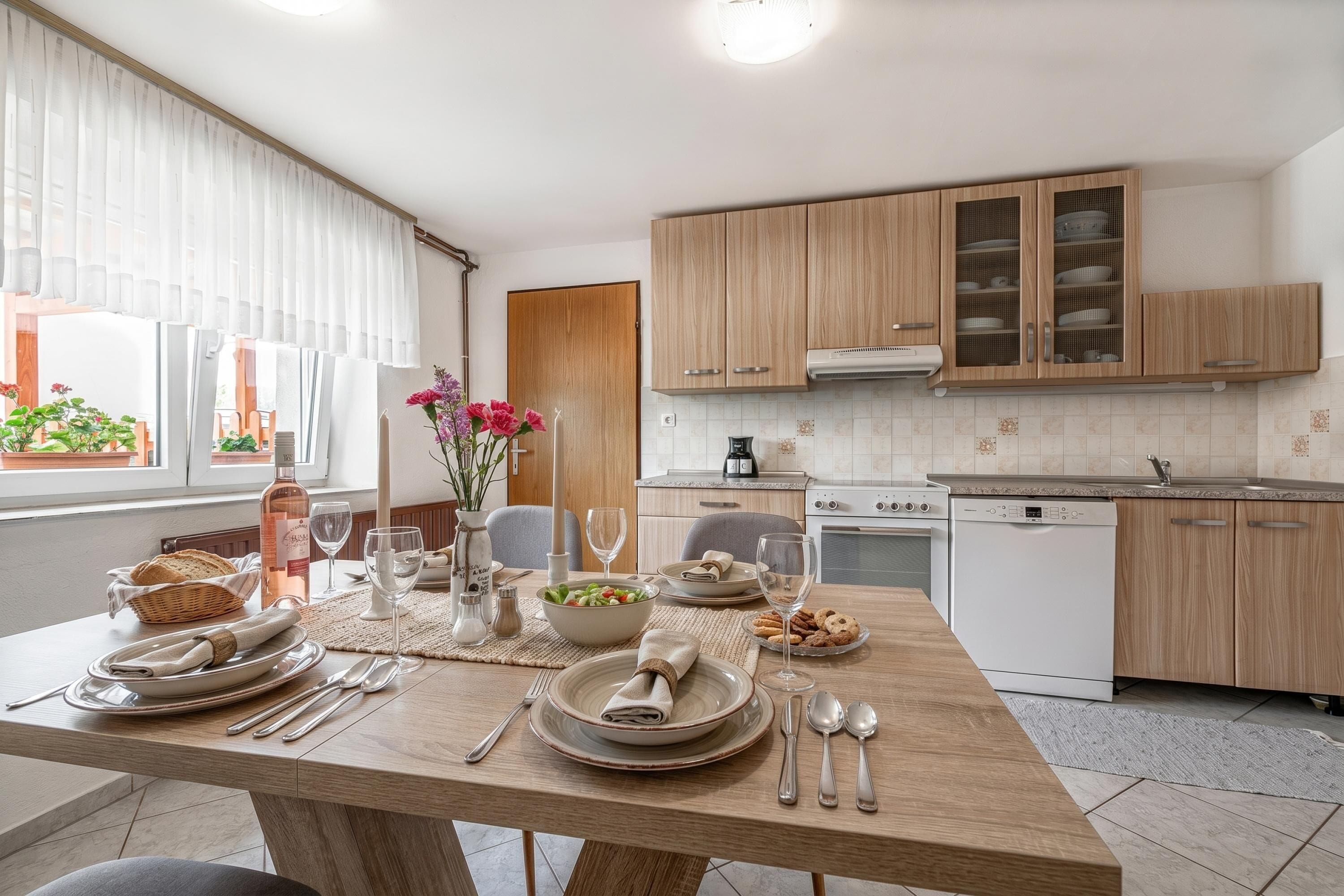 Family House, Multiple Bedrooms (Mržek House with Sauna) | Private kitchen | Fridge, oven, stovetop, dishwasher