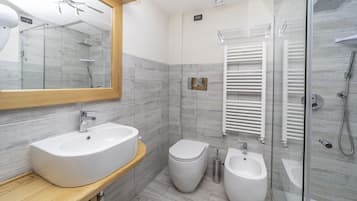 Free toiletries, hair dryer, bidet, towels