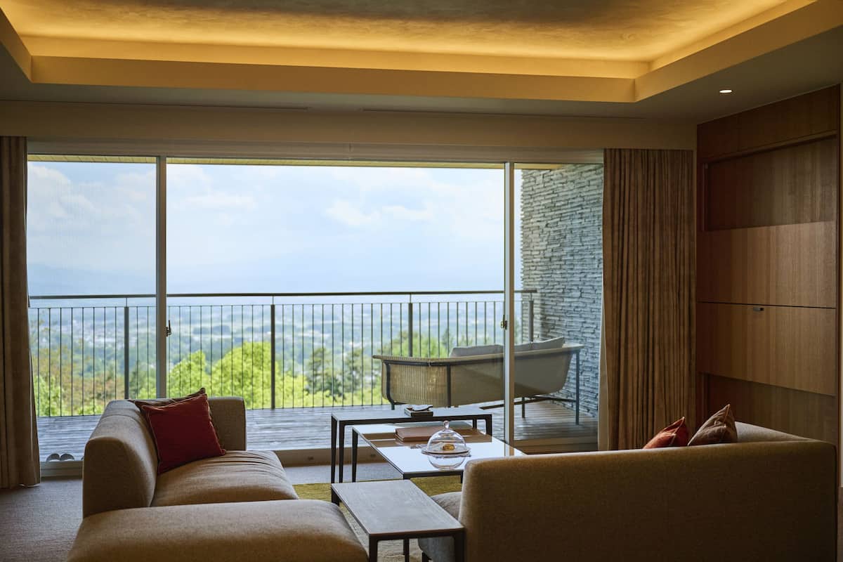 Chambre Deluxe avec lits jumeaux, non-fumeurs (Sky View, Private Hot Spring) | 2 chambres, draps en coton égyptien, literie de qualité supérieure