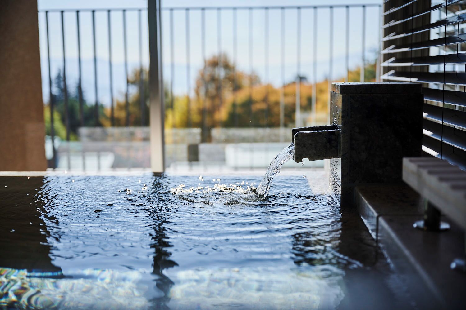 separate bathtub and shower, spring water bathtub, rainfall showerhead