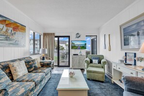 Signature Condo, 2 Bedrooms, Balcony, Ocean View | Living room | 54-cm flat-screen TV with cable channels, TV