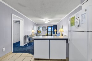 Exclusive Condo, 2 Bedrooms, Balcony, Ocean View | Private kitchen | Fridge, microwave, oven, stovetop - Ocean Forest Villas by Hosteeva (Myrtle Beach)