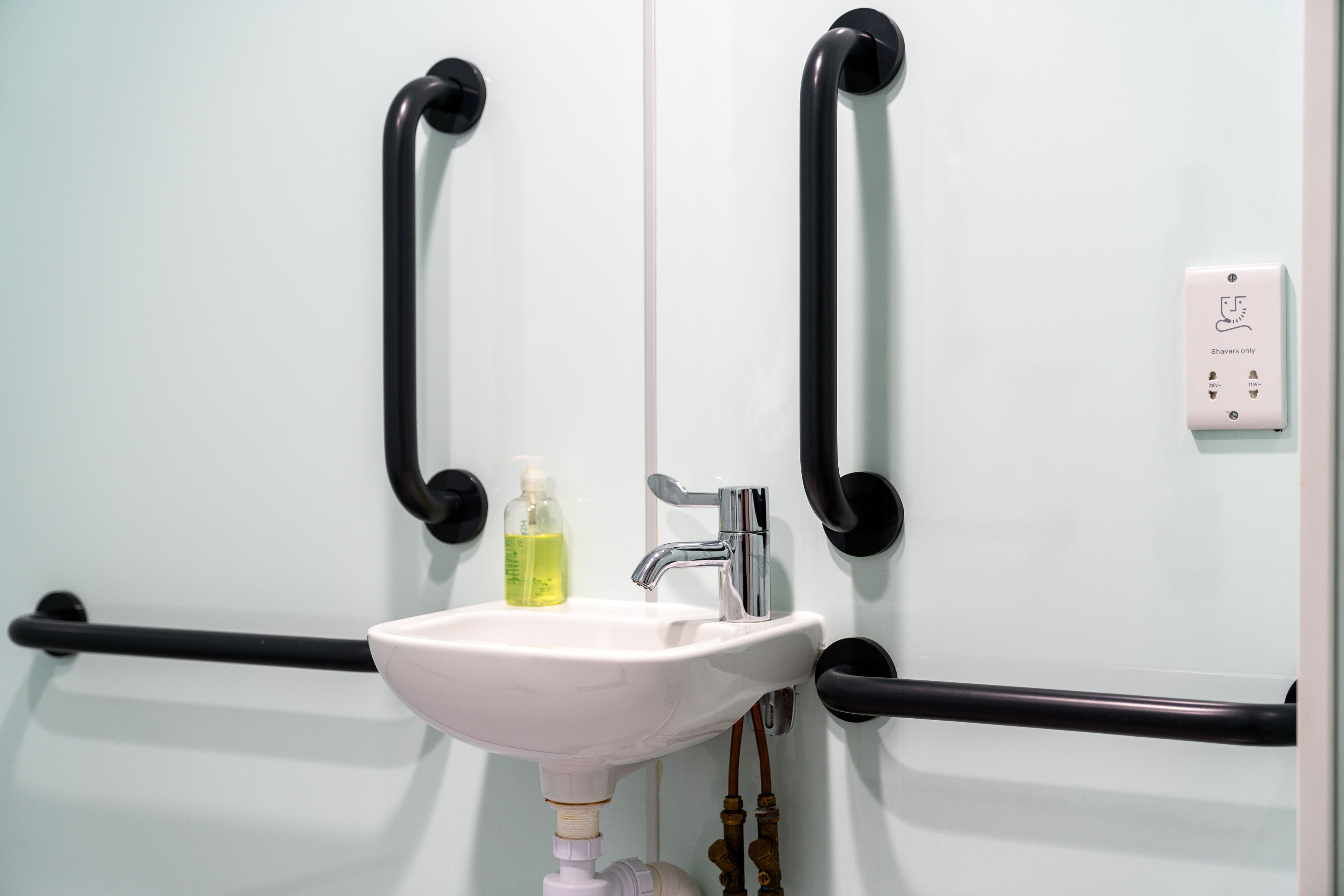 accessible double with window | bathroom | shower, rainfall showerhead, free toiletries