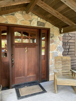 Exterior detail - RUSTIC yet ELEGANT!  TALL TIMBERS LODGE in the Thousand Islands  (Cape Vincent)