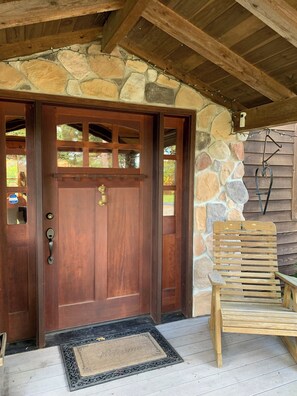 Exterior detail - RUSTIC yet ELEGANT!  TALL TIMBERS LODGE in the Thousand Islands  (Cape Vincent)