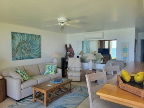 Smart TV, books - Oceanfront Condo with A/C, 10 Steps to the Ocean, Ground Floor, Kuhio Shores 112 (Koloa)