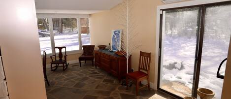 Sliding door to side yard.