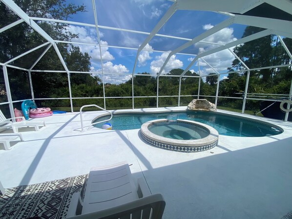 Outdoor pool, a heated pool
