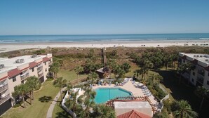 A resort with a swimming pool, beach view, and multiple buildings. - Ocean Village Club I33, Elevator, 2 Pools (1 Heated) Ocean View (St. Augustine)