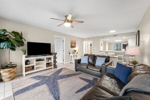 TV - Beachfront, ground-level condo in a gated resort with a pool, beach access, and Free Activities! (Panama City Beach)