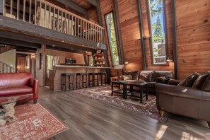 TV, fireplace, printers