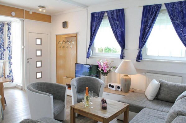 TV, DVD player, stereo