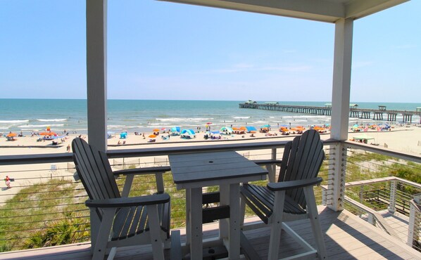 Outdoor dining - Oceanfront Corner Condo w/Beautiful Views~Folly Beach Suites 3A (Folly Beach)