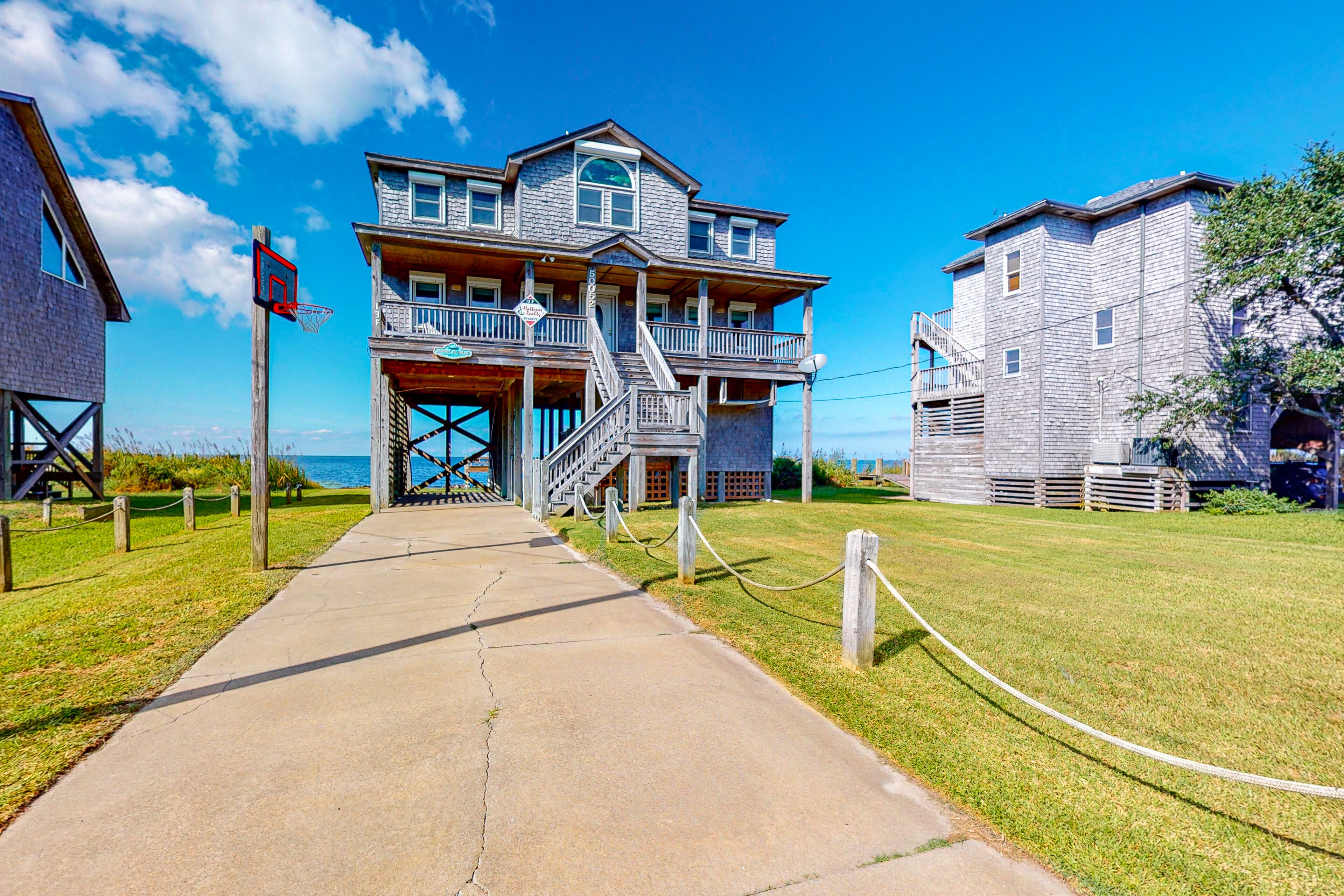 Waterfront House w/ Private Hot Tub - Ocean Views, WiFi, AC, Gas Fireplace, W/D