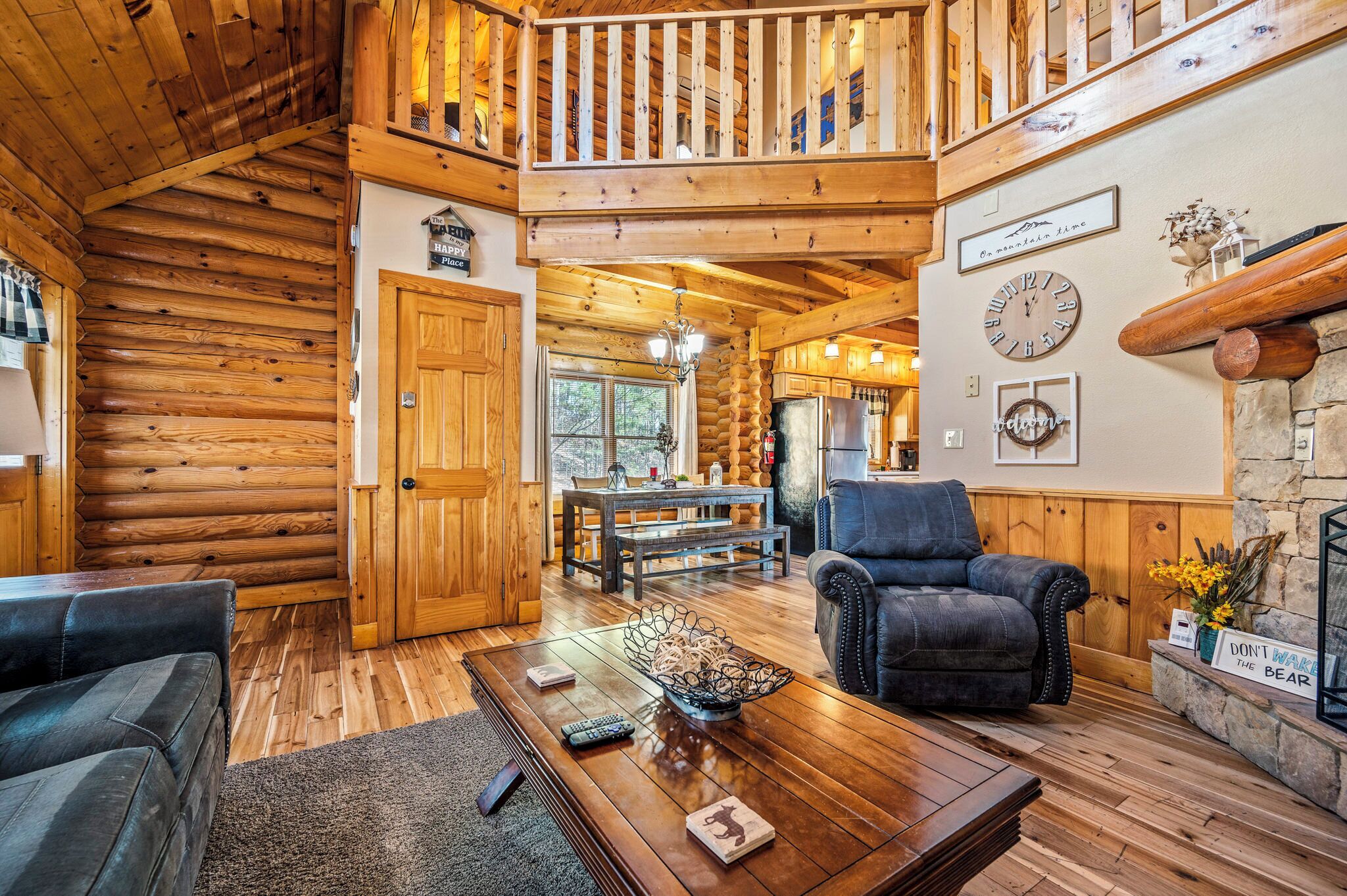 Smart TV, fireplace, video games, DVD player