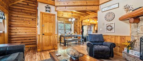 Smart TV, fireplace, video games, DVD player