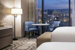 Superior Room, 2 Queen Beds, Hearing Accessible, City View (Hearing) | Premium bedding, minibar, in-room safe, desk - Crockfords Las Vegas, LXR Hotels & Resorts at Resorts World (Las Vegas)
