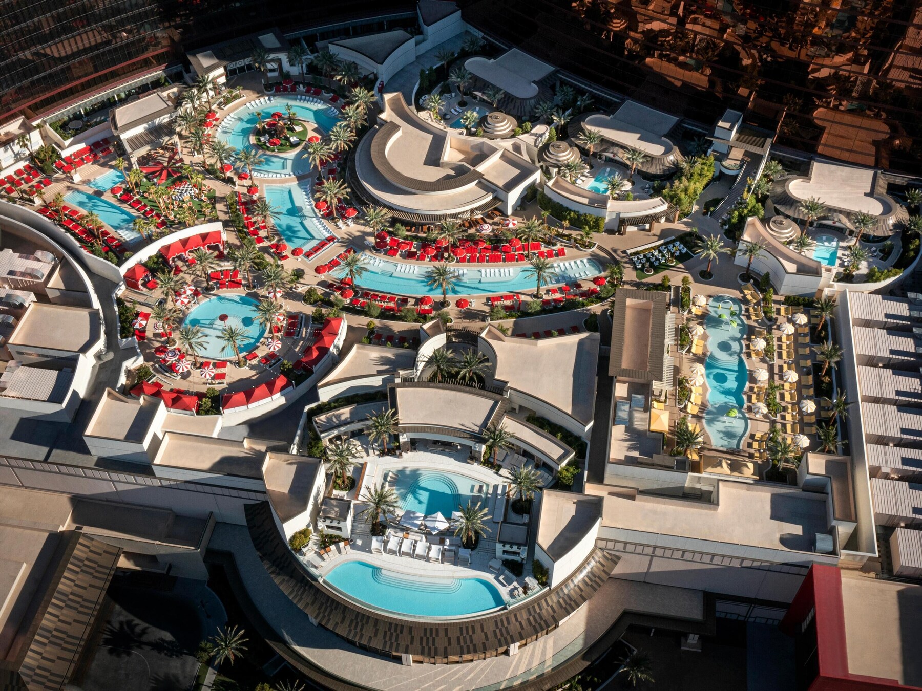7 outdoor pools, open 9:00 AM to 4:00 PM, pool cabanas (surcharge)