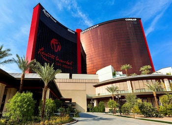 Hotel exterior and entrance at Conrad Las Vegas at Resorts World