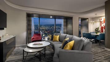 Suite, 2 Bedrooms (2 King Beds, Strip View) | Living area | 55-inch flat-screen TV with cable channels, TV, Netflix