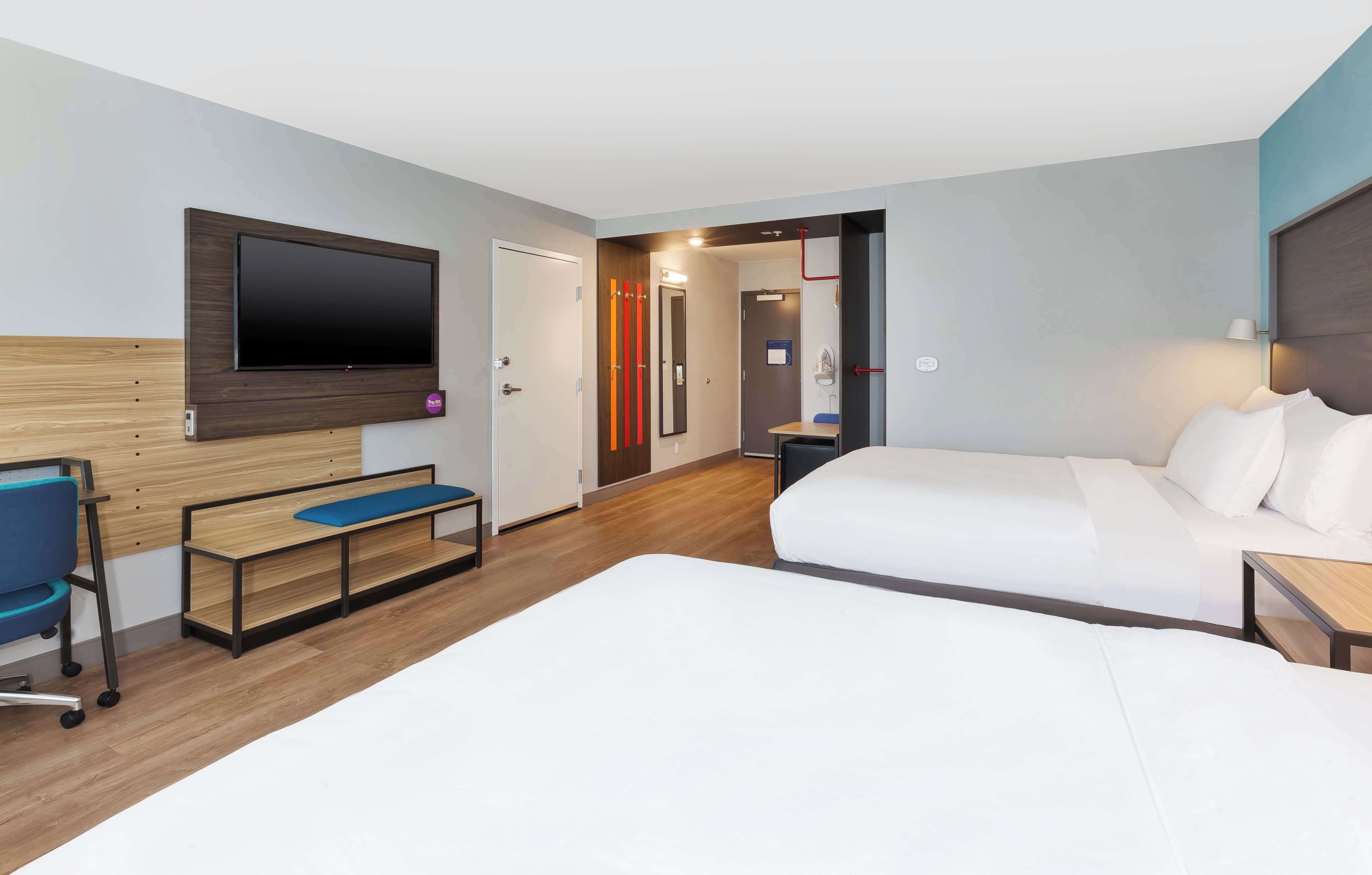 room, 2 queen beds, accessible (roll-in shower) | desk, laptop workspace, free wifi, bed sheets