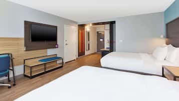 Room, 2 Queen Beds, Accessible (Roll-In Shower) | Desk, laptop workspace, free WiFi, bed sheets