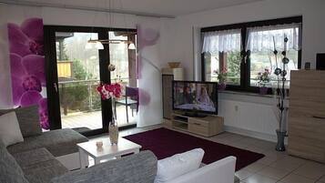 TV, DVD player, stereo