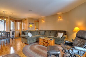 TV, fireplace, DVD player, video library