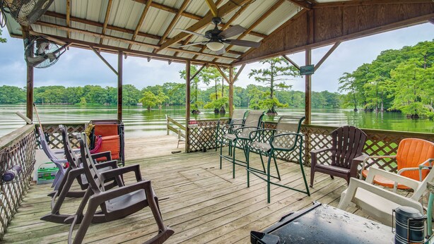 Terrace/patio - Ferriday Lakehouse w/ Private Dock, Deck, & Yard! (Ferriday)