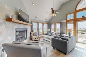 TV, fireplace, DVD player
