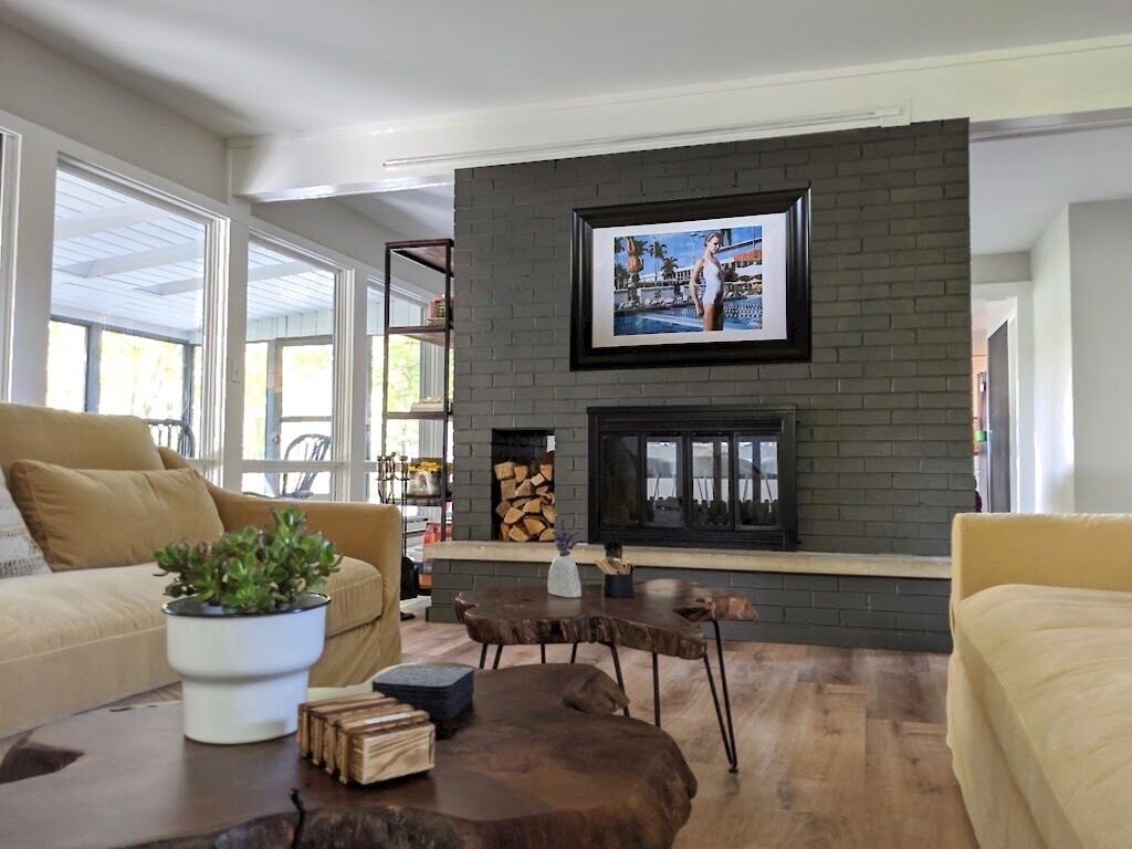 Fireplace access in the living room.