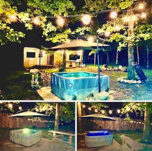Outdoor spa tub - Bertucci’s Country Cabin (Williford)