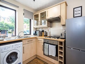 Fridge, microwave, oven, electric kettle